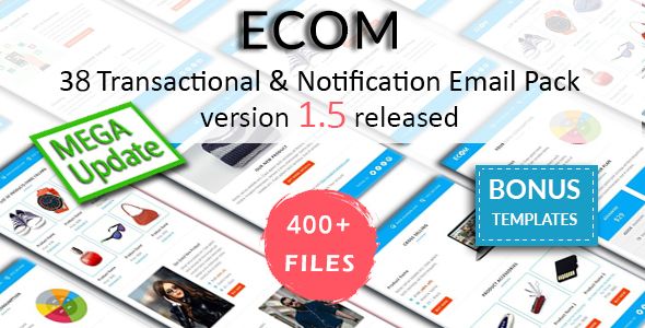 ECOM – Transactional and Notification Email Templates Mega Bundle