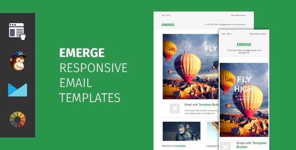 Emerge - responsive email template with editor image