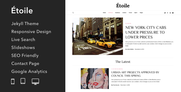 Étoile – Responsive Jekyll Theme for Bloggers and Writers