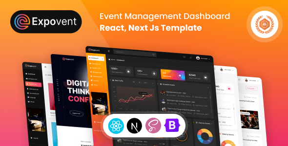 Expovent - Event Management Dashboard React, NextJs Template