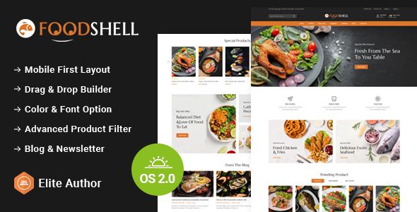 Foodshell - Sea Food Restaurant Store Shopify 2.0 Responsive Theme
