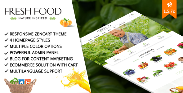 Fresh Food – Zencart Template for Organic Food/Fruit/Vegetables image