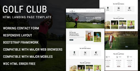 Golf Club – Multipurpose Responsive HTML Landing Page Template