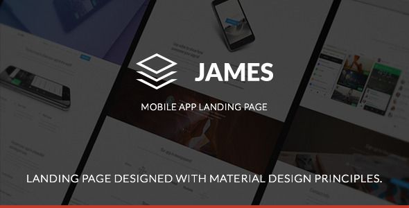 James – Material Design Mobile App Landing Page