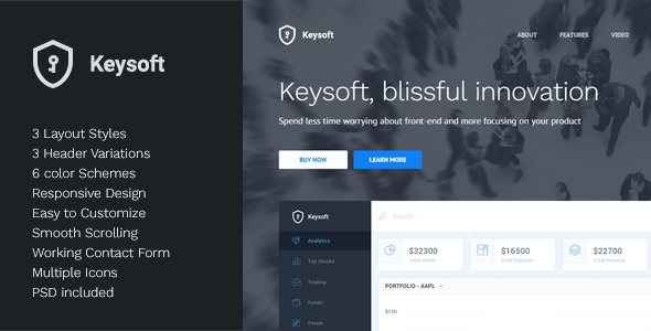 KeySoft – Software Landing Page