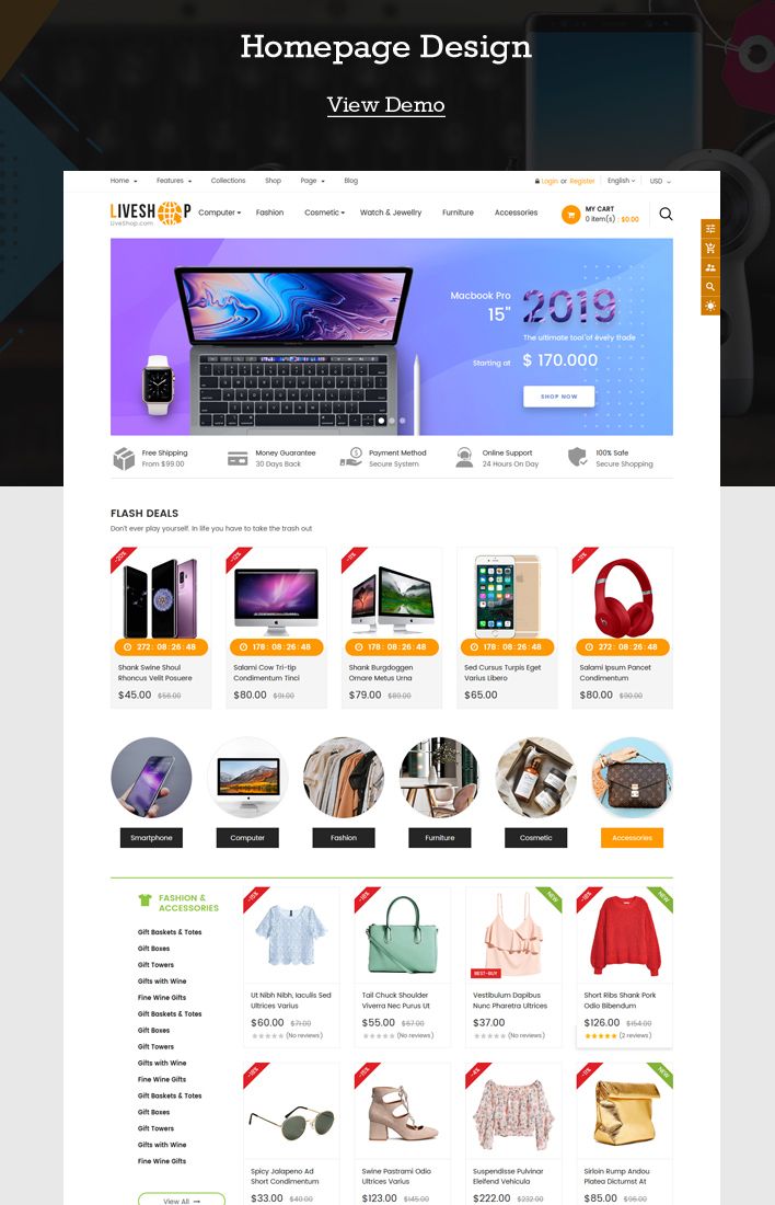 Ss LiveShop - Multipurpose Drag & Drop Shopify Theme