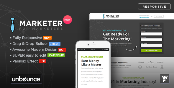Marketer – Premium Marketing Unbounce Template