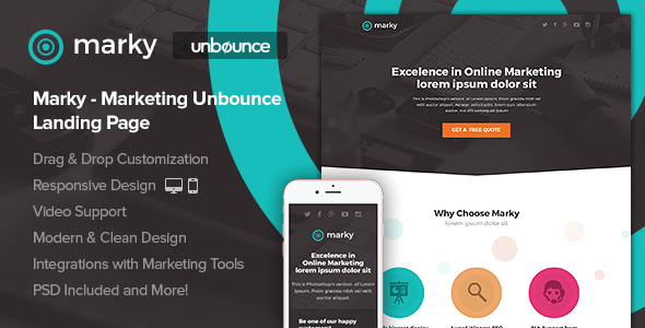 Marky – Marketing Unbounce Landing Page