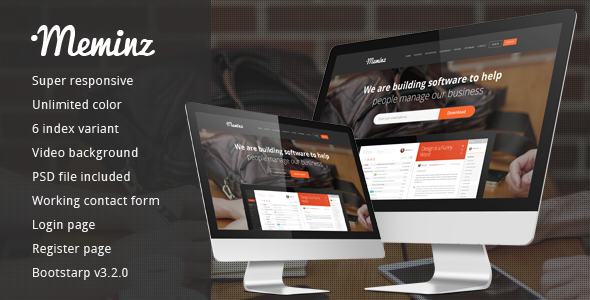 Meminz Download Software Landing Page
