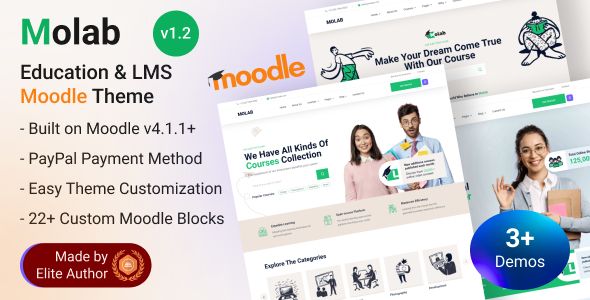 Molab | LMS & Education Moodle 4+ Theme Moodle Courses, Education CMS Themes