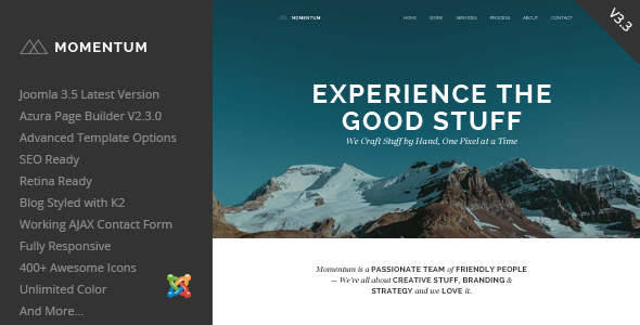 Momentum – Simple Creative OnePage Joomla Template