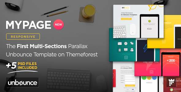 MyPage – Multi-Sections Parallax Unbounce Template