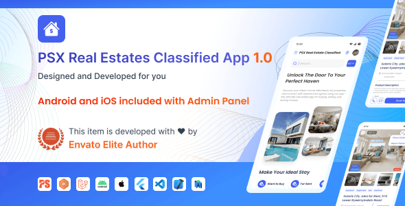 PSX Real Estates Classified  App with Laravel Admin Panel ( 1.0 )