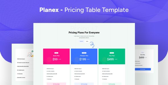Planex – Pricing Tailwindcss Template
