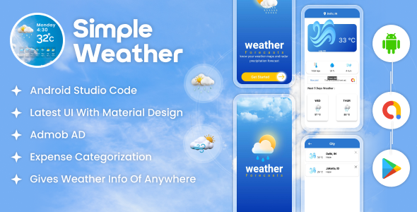 Simple Weather - Weather Indicate Android App - Weather Alert