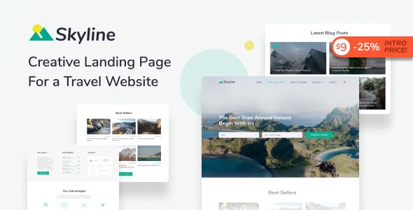 Skyline - Travel Agency HTML Landing Page Template - code.market