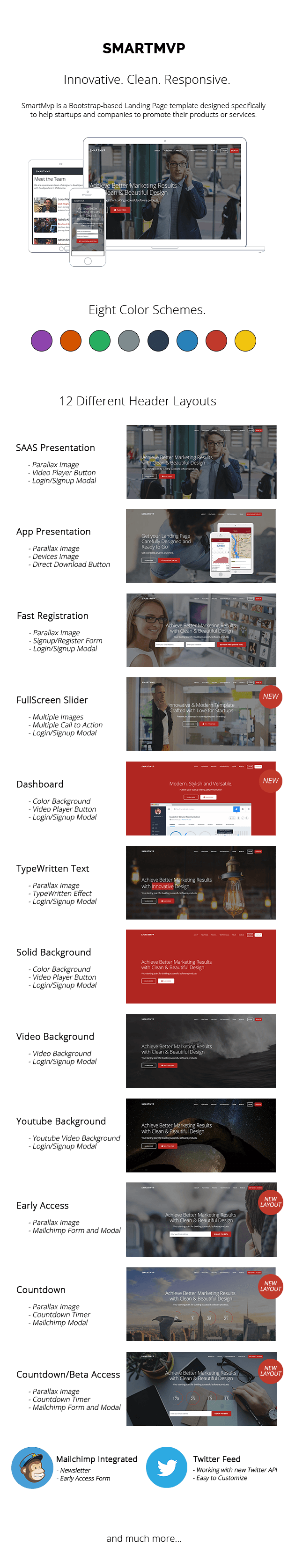 SmartMvp - Startup Landing Page Template - 1