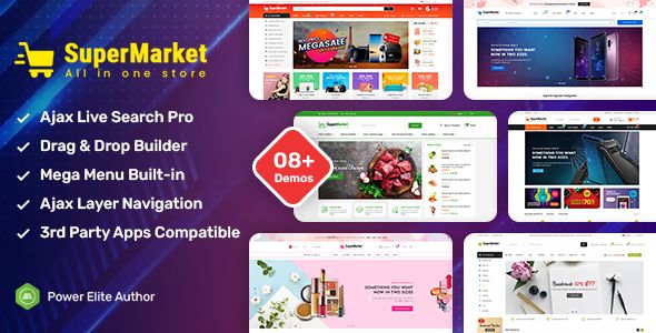 SuperMarket – Responsive Drag & Drop Sectioned Bootstrap 4 Shopify