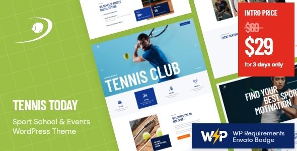 Tennis - Sport Club & Events WordPress Theme