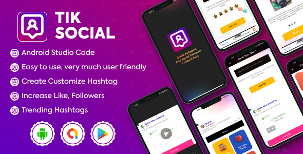 Tik Social - TikTok Profile Booster - Increase Like and Followers - Tiktok Trending Hashtags