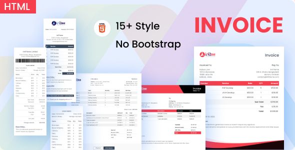 initBill - invoice & Receipt HTML Template image