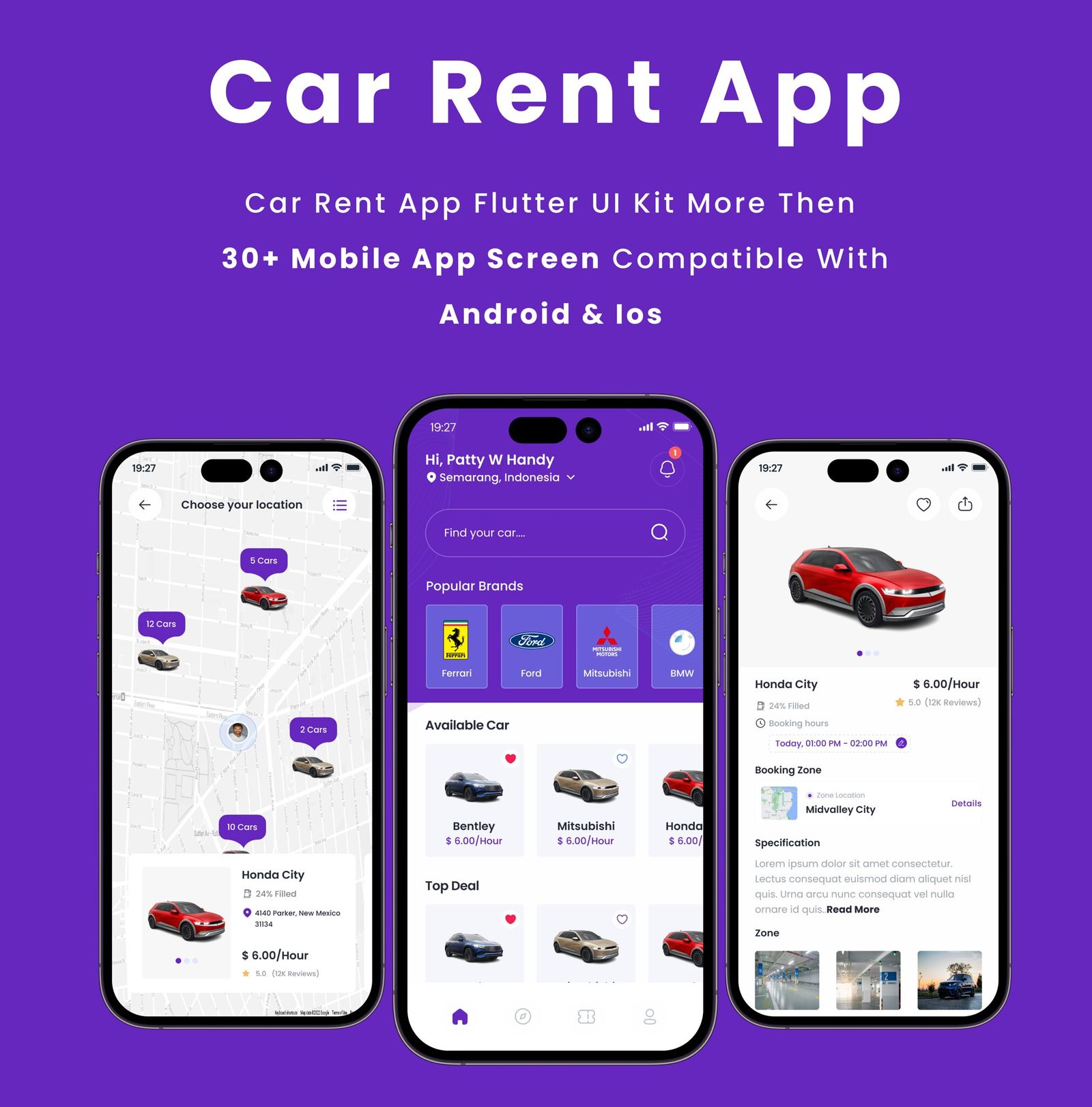 Car Rent App - Flutter Mobile App Template