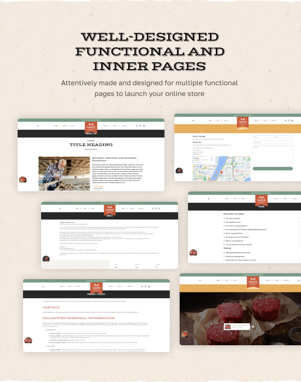Well-designed functional and inner pages