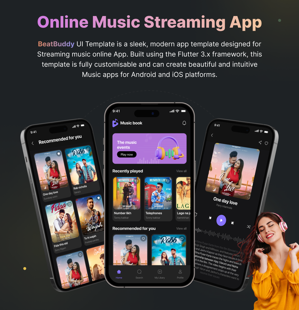 BeatBuddy UI Template: Streaming music online App in Flutter(Android, iOS) template | SongSift App - 6