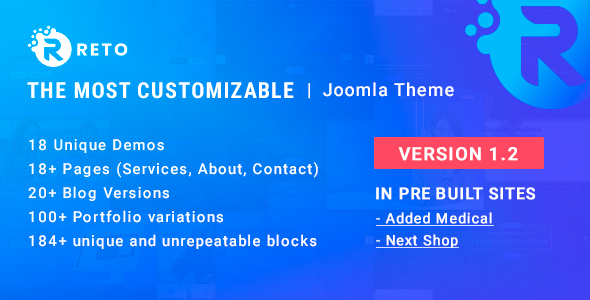 Reto - Best Customizable Joomla Theme With Page Builder - Joomla CMS Themes