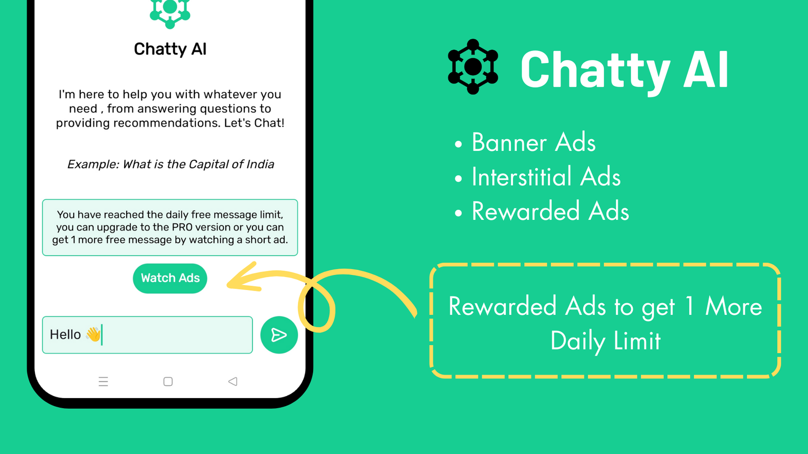 Chatty AI - Chat GPT AI Based Chatbot Assistant Android Full Applications