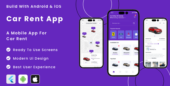 Car Rent App - Flutter Mobile App Template