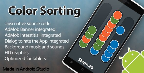 Color Sorting Game with AdMob and Leaderboard