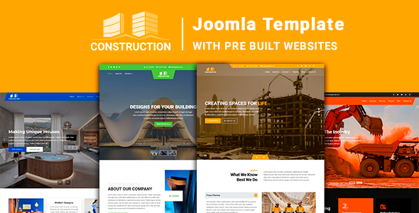 Construction - Joomla 4 Template with Pre Built Websites
