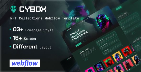 Cybox - NFT Collections Webflow Template image