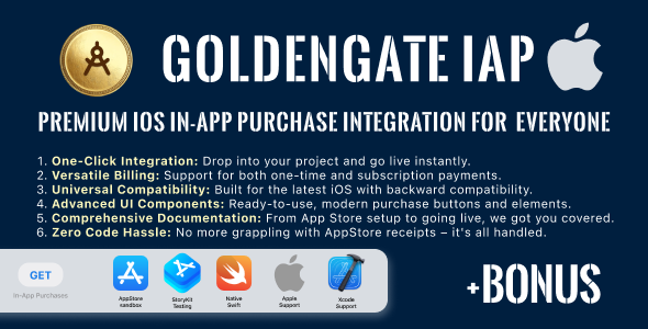 GoldenGate IAP - a MustHave Module for any iOS app, written in Swift