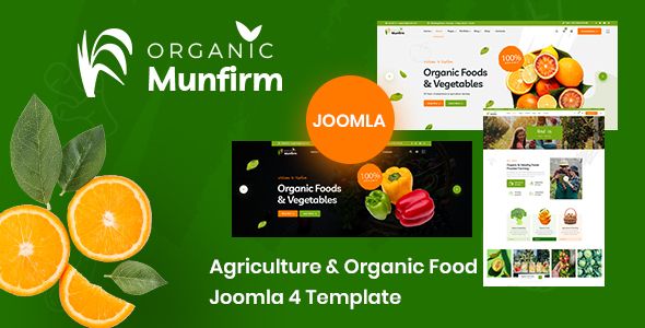 Munfirm - Organic & Healthy Food Joomla 4 Template Joomla Food, Retail  CMS Themes