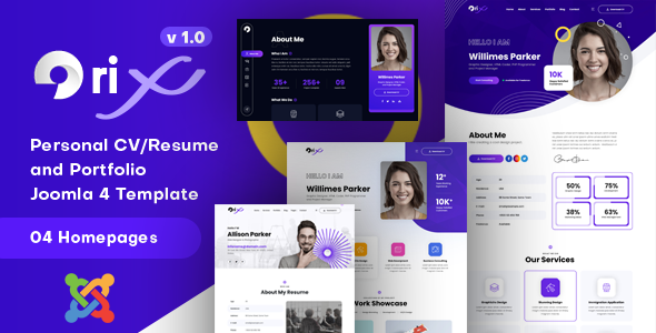 Orix - Personal CV/Resume and Portfolio Joomla 4 Template Joomla Creative, Personal  CMS Themes