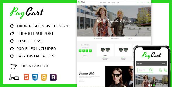Paycart Glasses Store - Opencart 3 Theme image