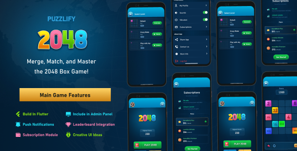 Puzzlify2048 – Flutter Application with Admob & Subscription