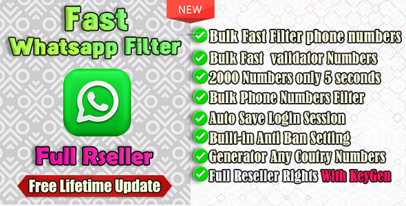 Super Fast Whatsapp Numbers Filter Pro-Full Reseller image