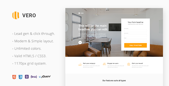 Vero – Marketing Landing Page Html Template