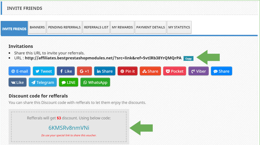 Prestashop Affiliate Module