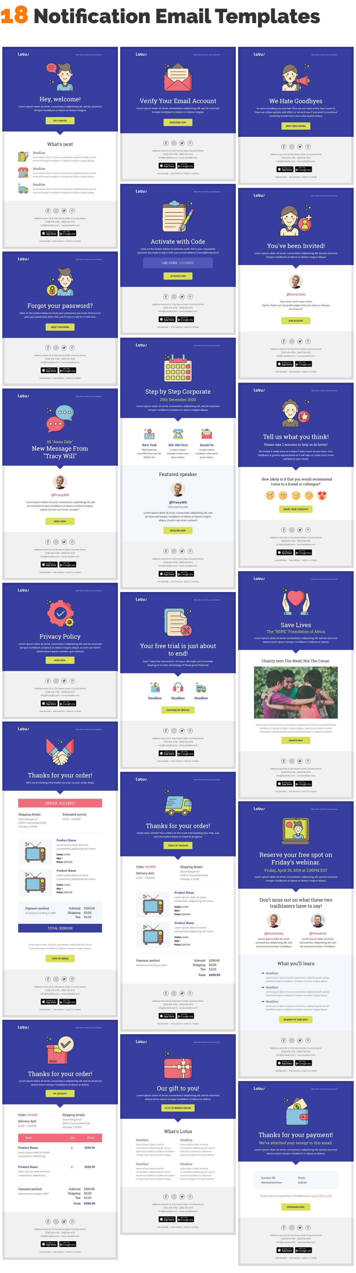 Lotus - Notification & Transactional Email Templates - 1