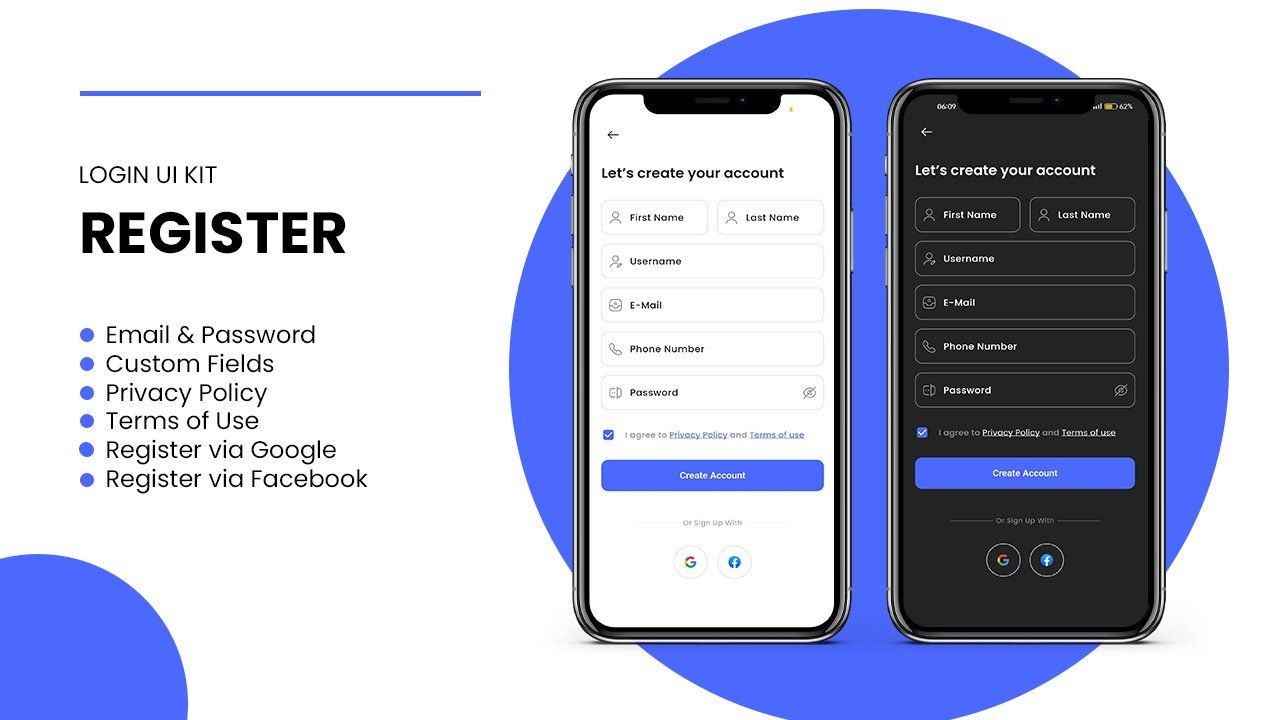 Modern & Minimal Register screen in flutter