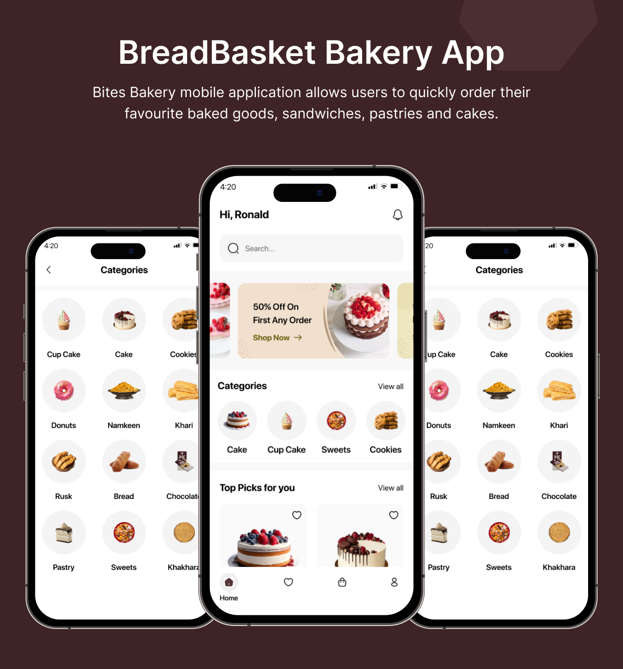 BreadBasket UI Template: Online Bakery Store app in Flutter(Android, iOS) App | Bites Bakery App - 4