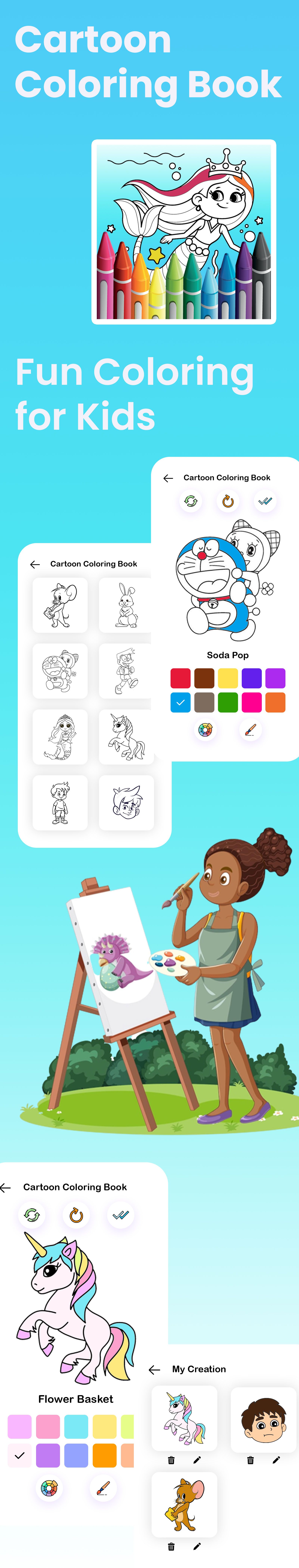 Cartoon Coloring Book - Baby coloring book for kids - - code.market