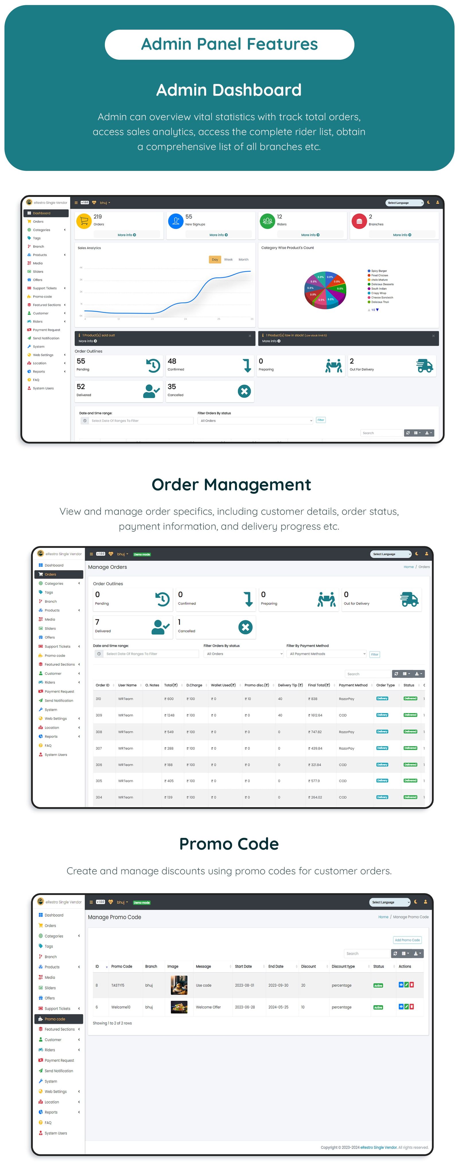 eRestro - Single Vendor Restaurant Flutter App | Food Ordering App with Admin Panel - 30