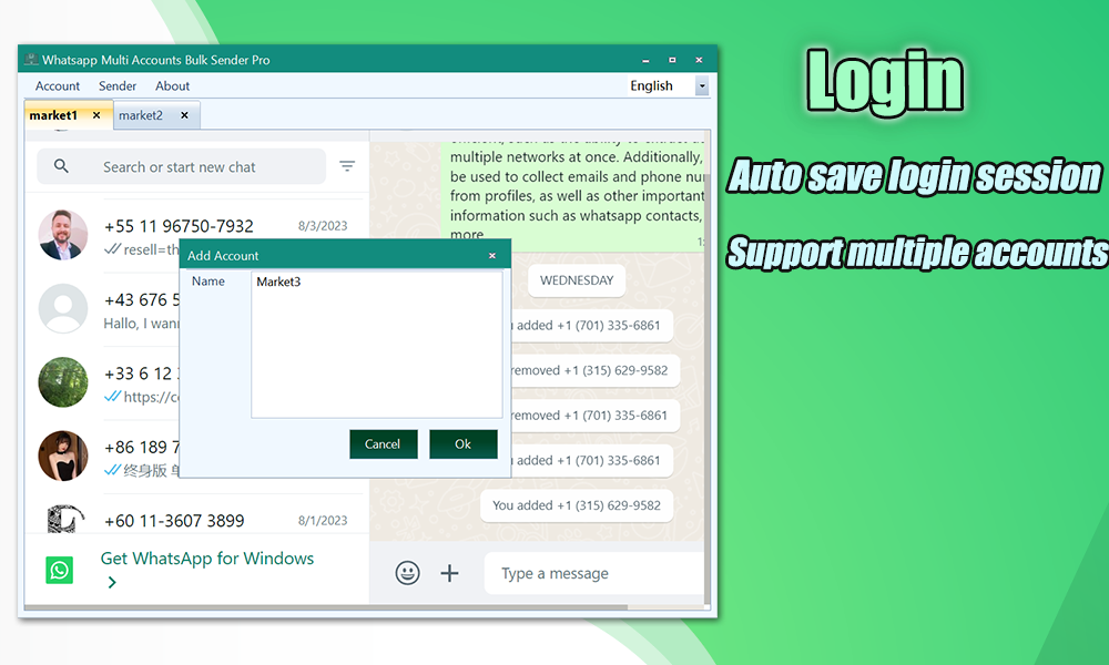 Multi Whatsapp Accounts Bulk Sender-Full Reseller