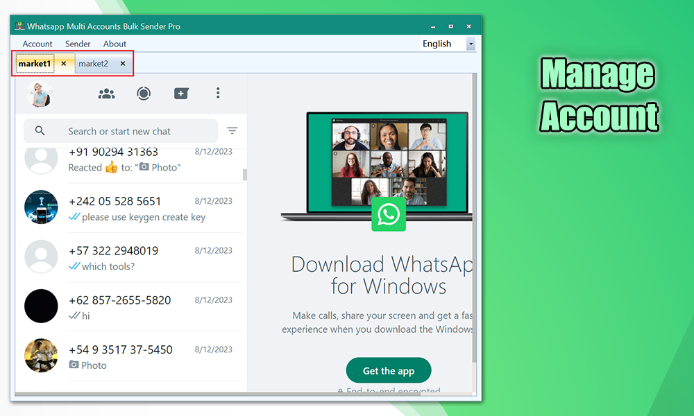 Multi Whatsapp Accounts Bulk Sender-Full Reseller