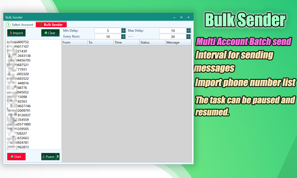 Multi Whatsapp Accounts Bulk Sender-Full Reseller